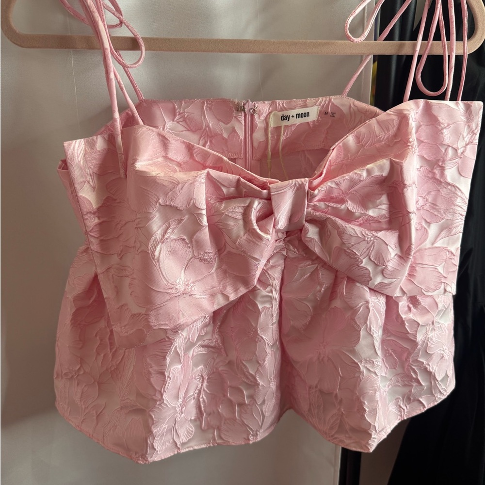 Day + Moon Pink Textured Camisole Top